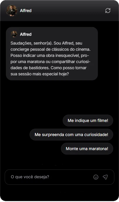 Exemplo de conversa com Alfred